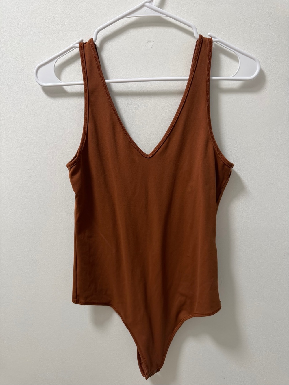 Abercrombie Soft A&F Brown Plunge V-Neck Bodysuit Medium